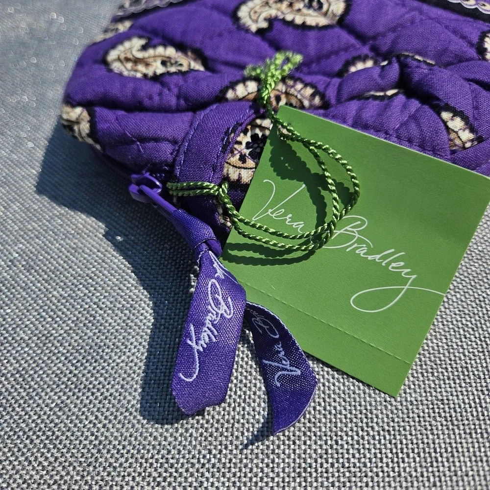 NWT VERA BRADLEY SIMPLY VIOLET LINED‎ MEDIUM MAKEUP BAG-RETIRED SPRING 2011